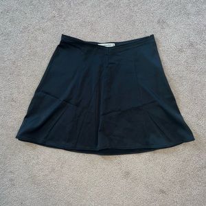 NWT Abercrombie & Fitch Black Satin Mini Skater Skirt